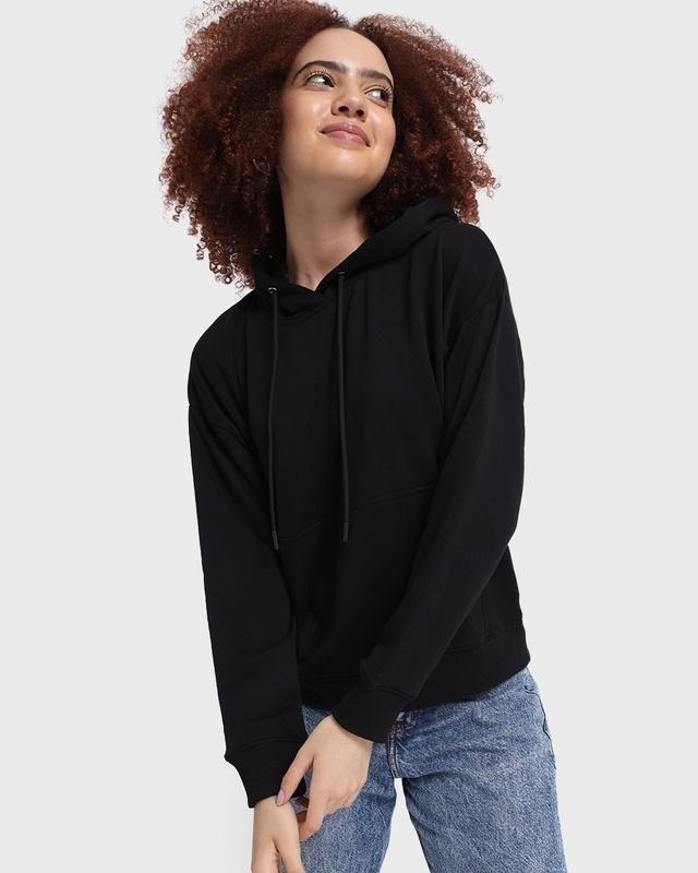 women's black oversized hoodie