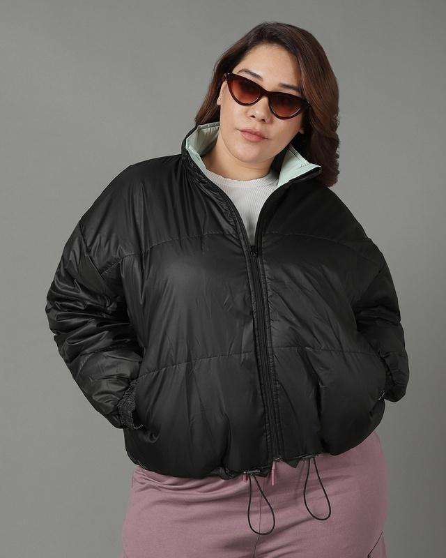 women's black oversized plus size jacket