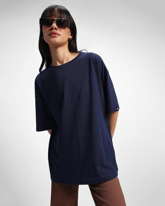 women's blue oversized t-shirt