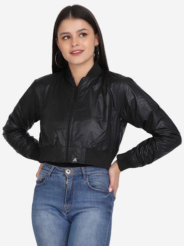 women's bomber jacket black