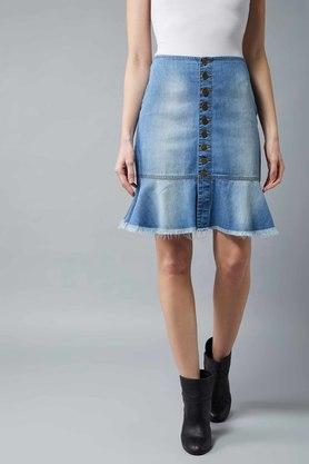 women's breakaway denim skirt - blue