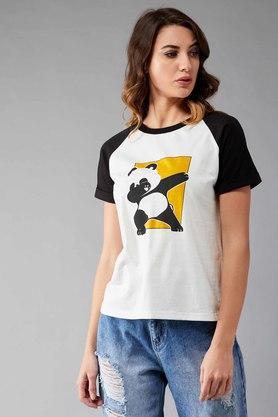 women's dab panda raglan sleeve t-shirt - multi
