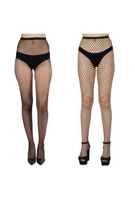 women's fishnet pattern mesh pantyhose stockings pack of 2 - charcoal