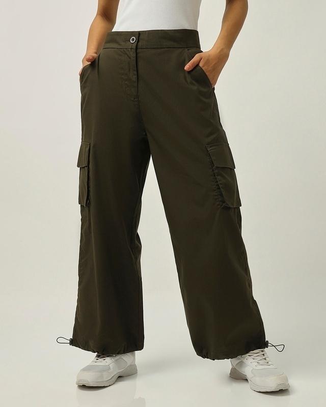 women's green oversized cargo pants