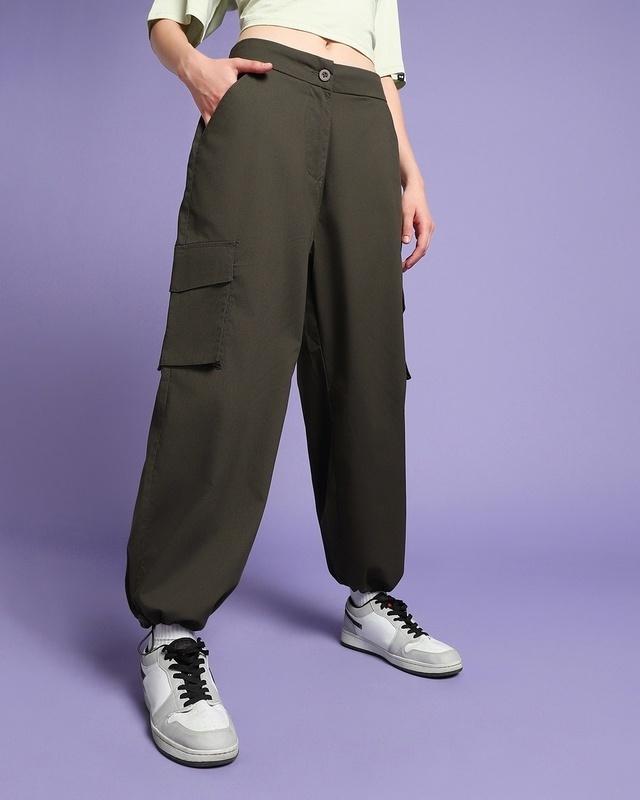 women's khaki oversized cargo pants