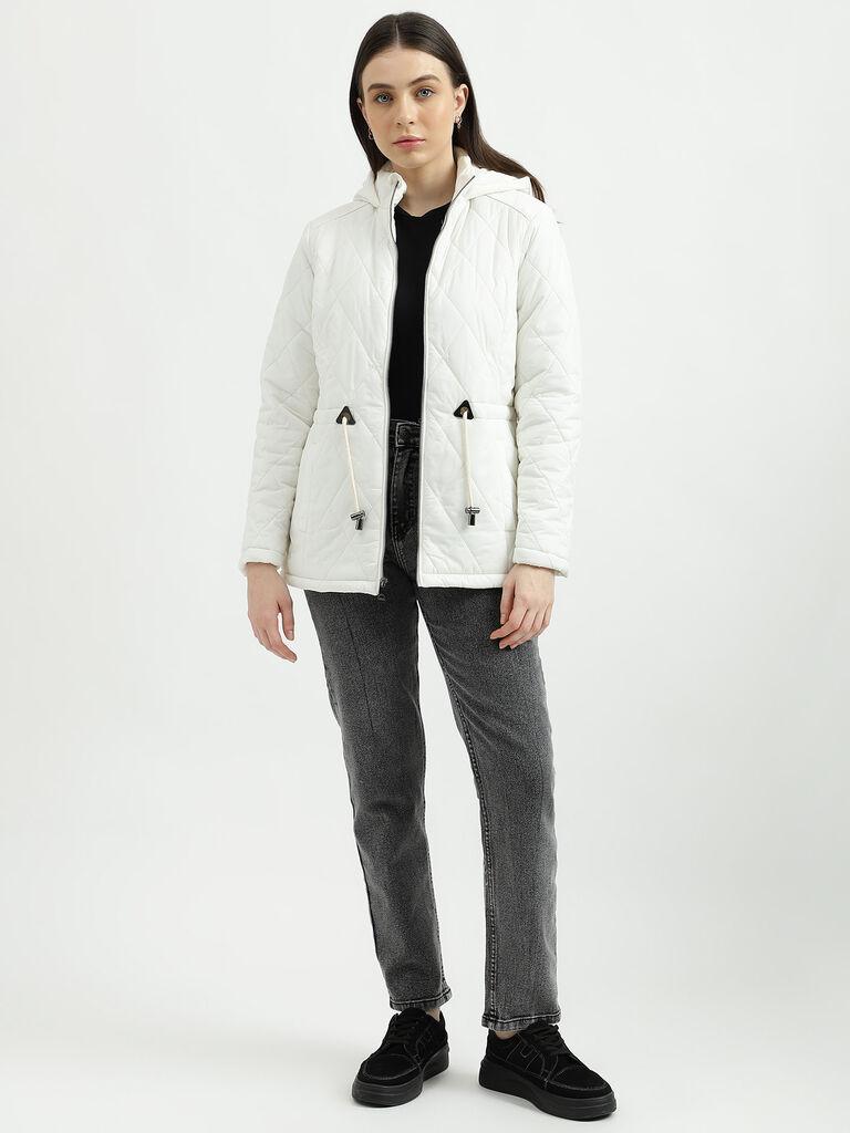 women's long sleeves quilted sherling jacket