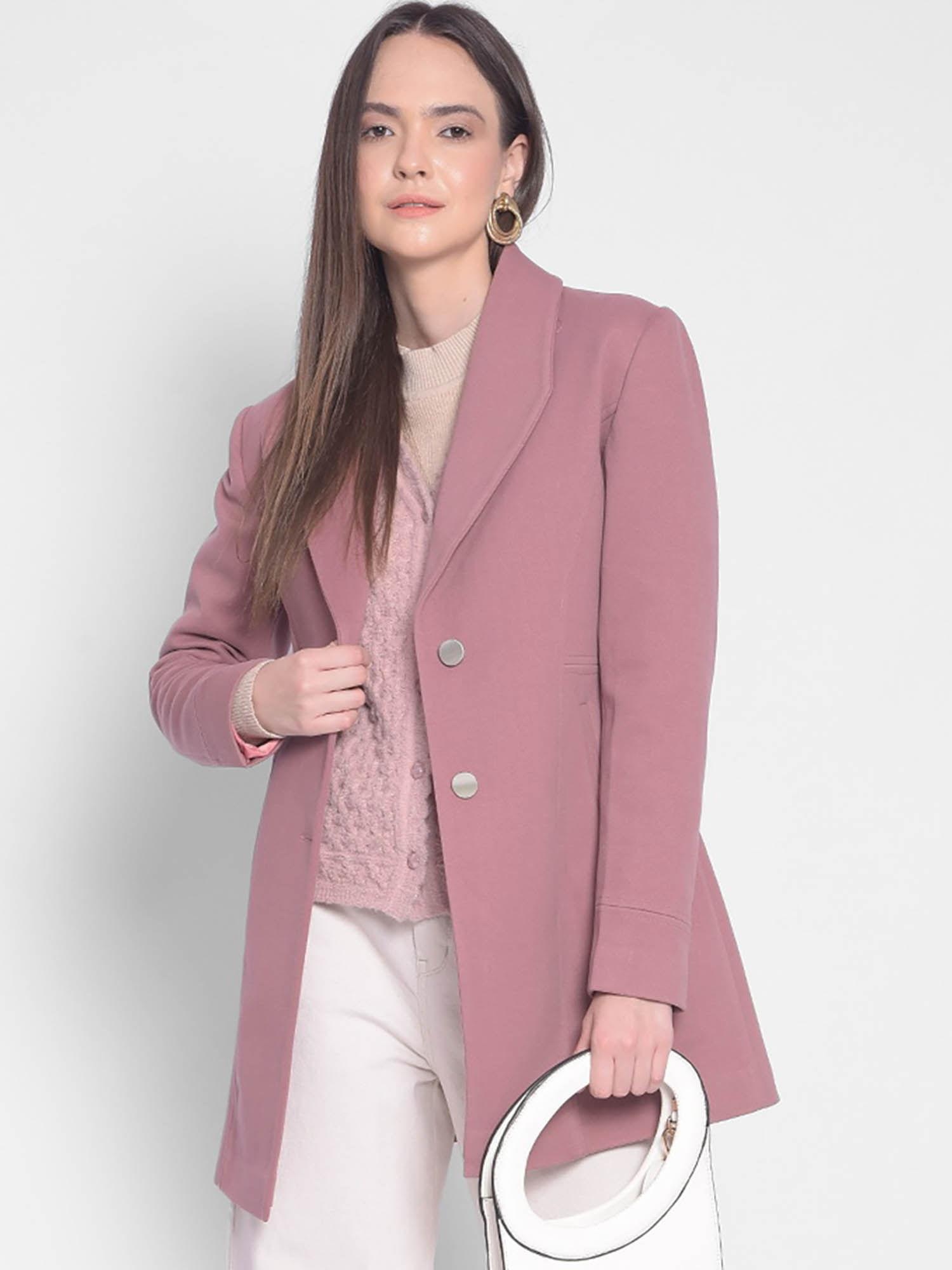 women's peach overcoat