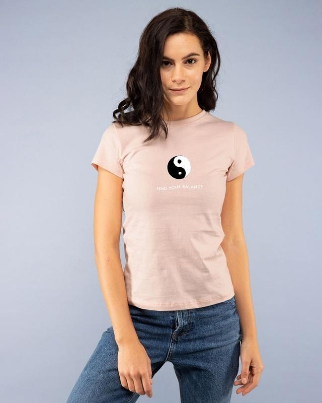 women's pink find your balance graphic printed t-shirt