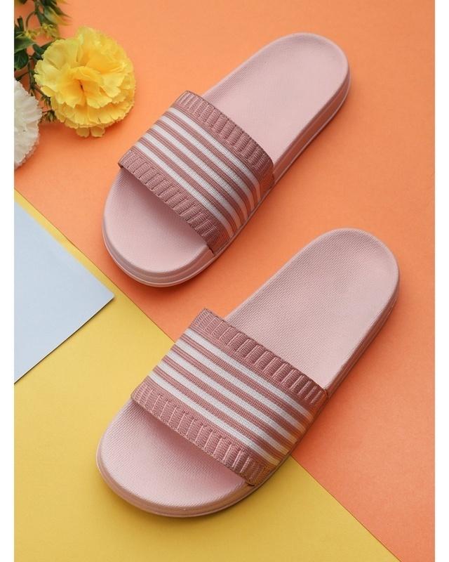 women's pink sliders