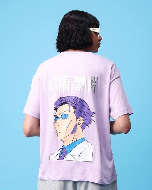 women's purple kento nanami graphic printed oversized t-shirt