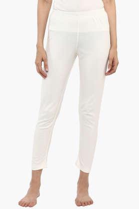 women's slub thermal pants - off white