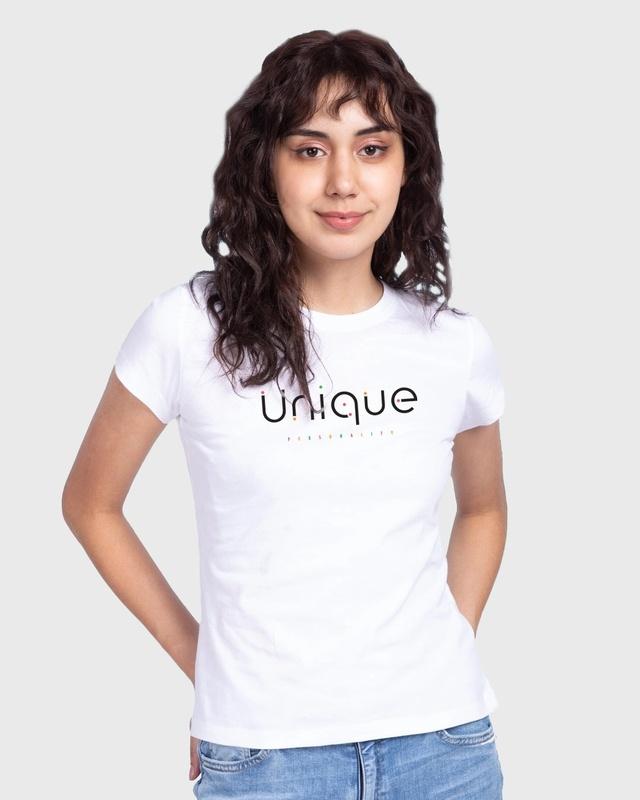 women's white unique personality slim fit t-shirt