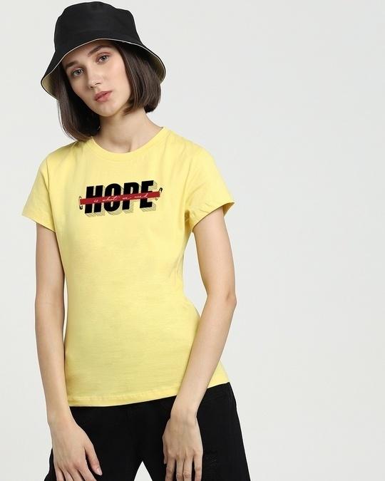 women's yellow hope need typography t-shirt
