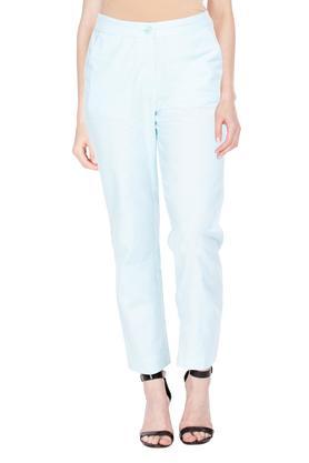 women's 2 pocket solid pants - aqua