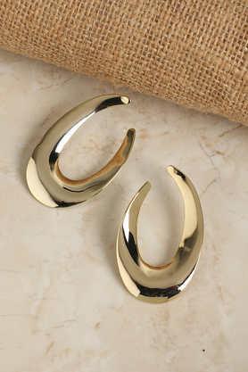 women's abstract horseshoe drop earrings - gold