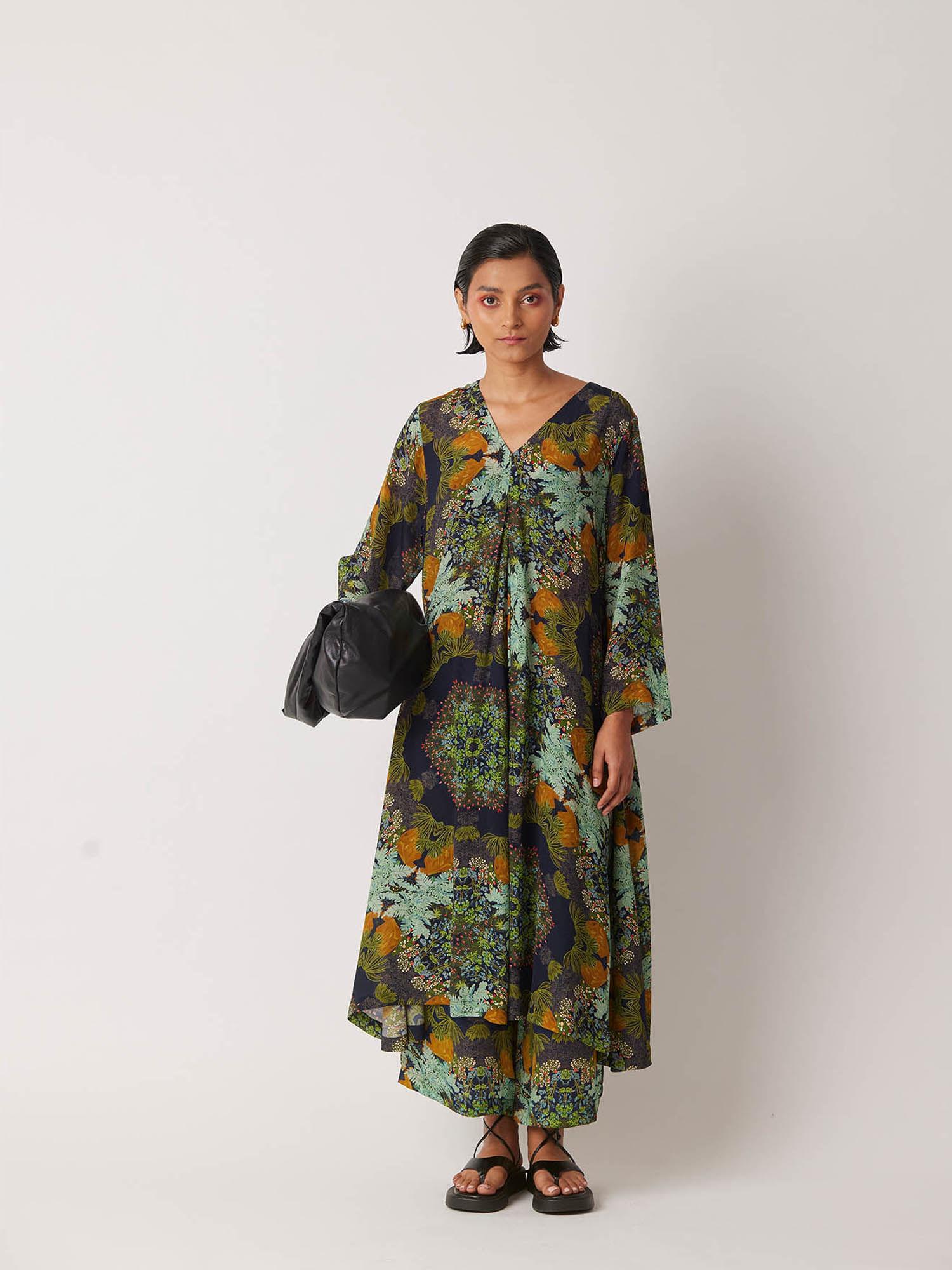 women's accord floral & printed multi-color kurta