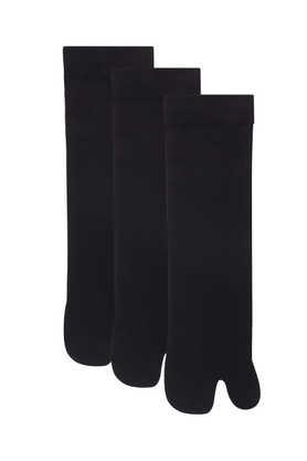 women's ankle length opaque socks - pack of 3 pairs - black