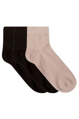 women's ankle length socks - pack of 3 pairs - multi