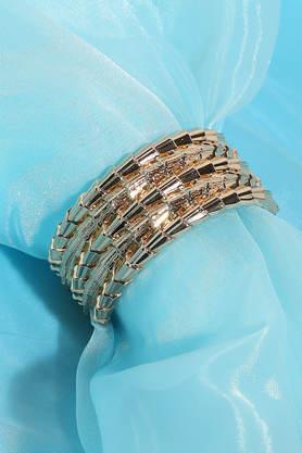 women's bamboo stacked bracelet - gold