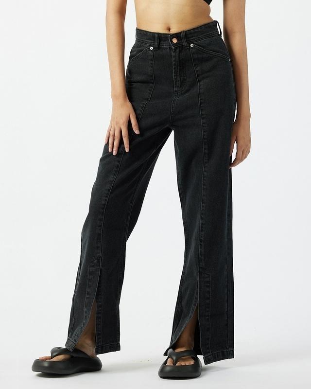 women's black flared jeans