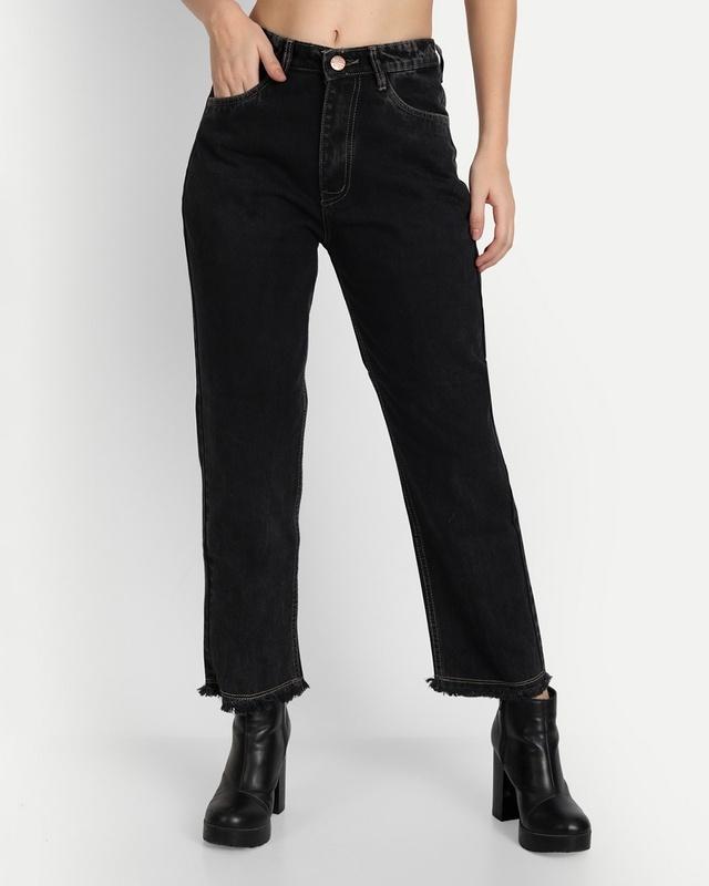 women's black loose comfort fit jeans