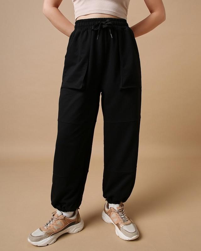 women's black oversized joggers