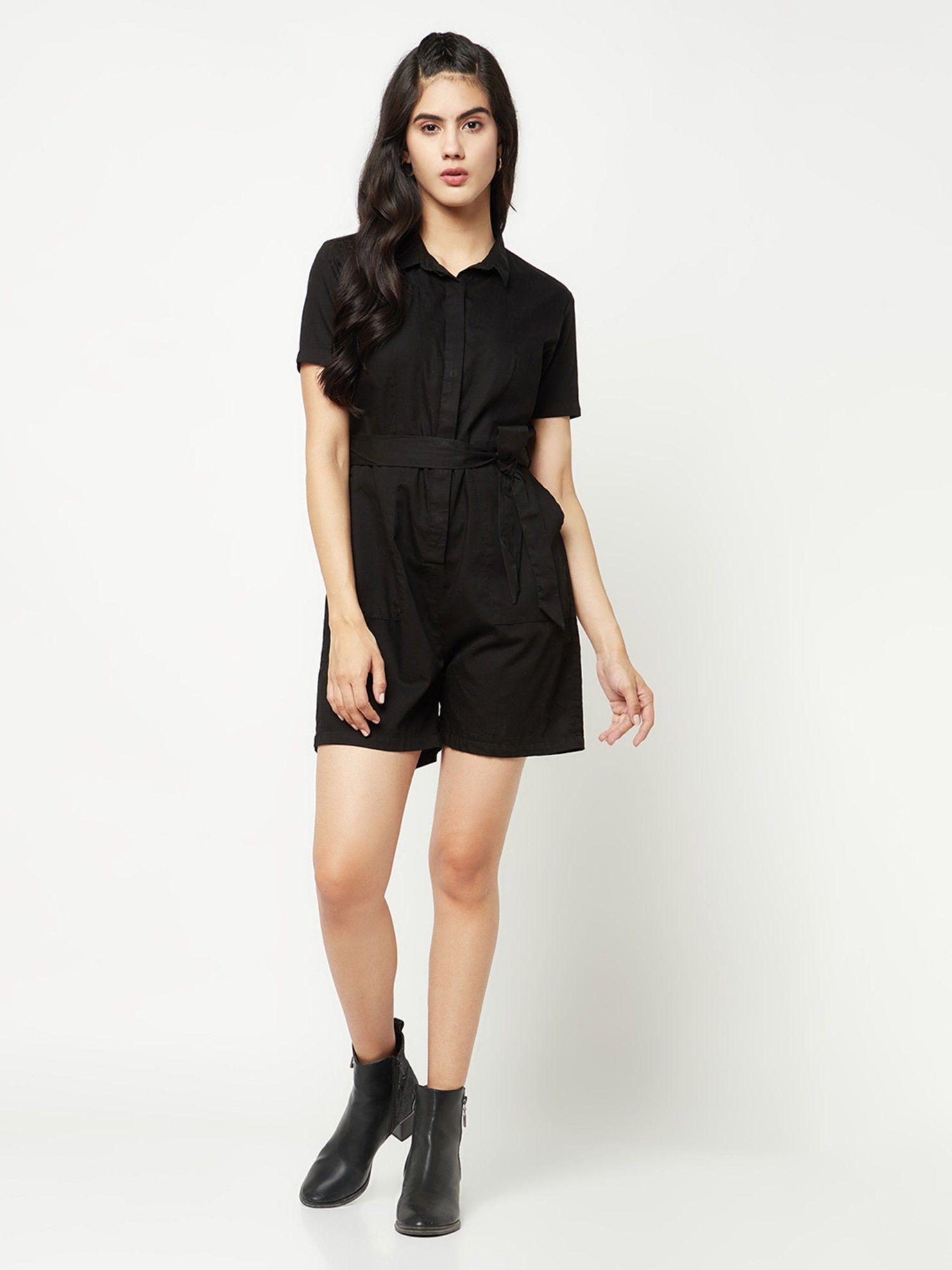 women's black playsuit (set of 2)