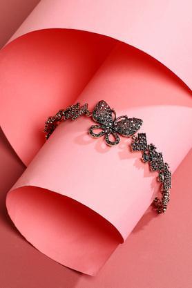 women's bling butterfly bracelet - silver
