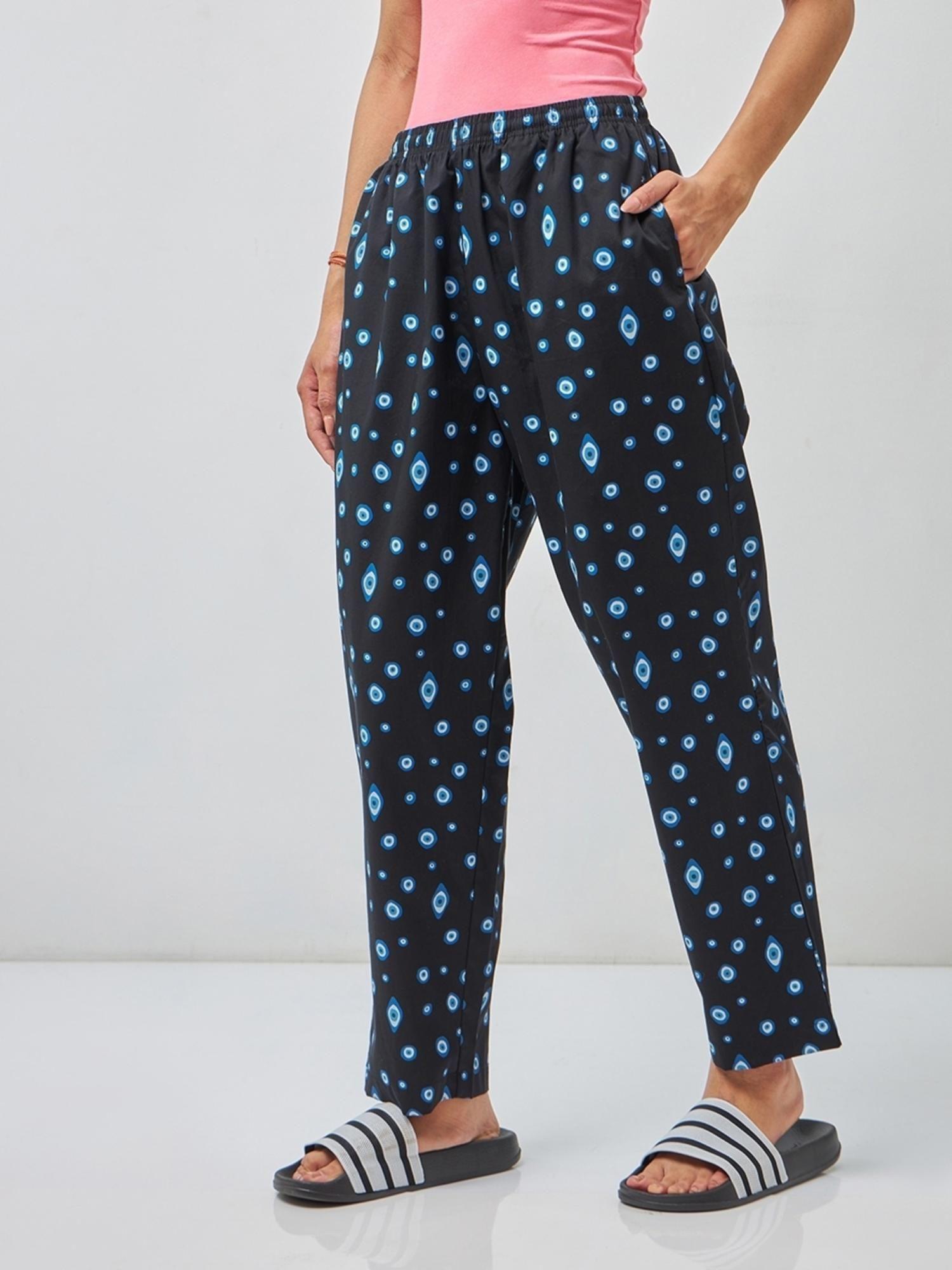 women's blue all over printed pyjama pant