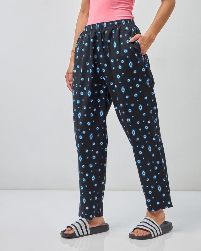 women's blue all over printed pyjama