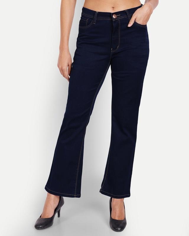 women's blue bootcut jeans