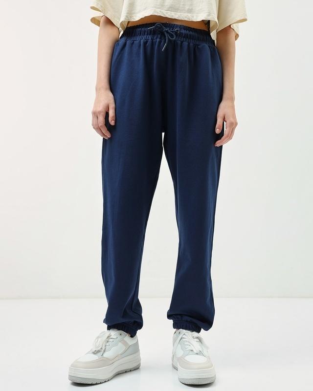 women's blue super loose fit joggers