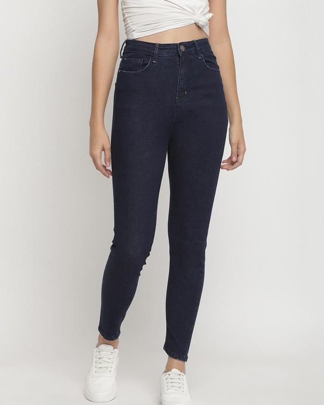 women's blue super skinny fit jeans