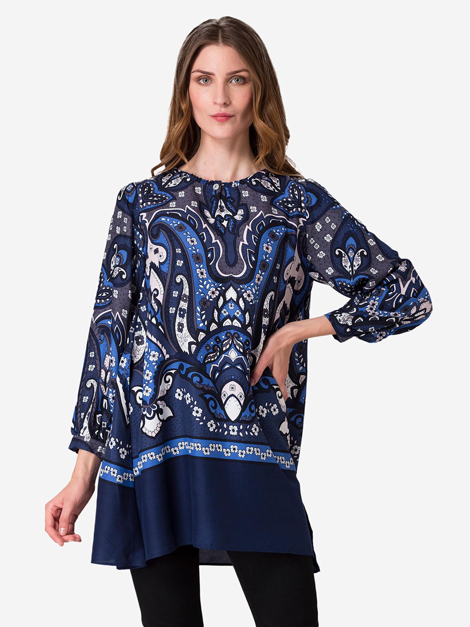 women's blue tunic