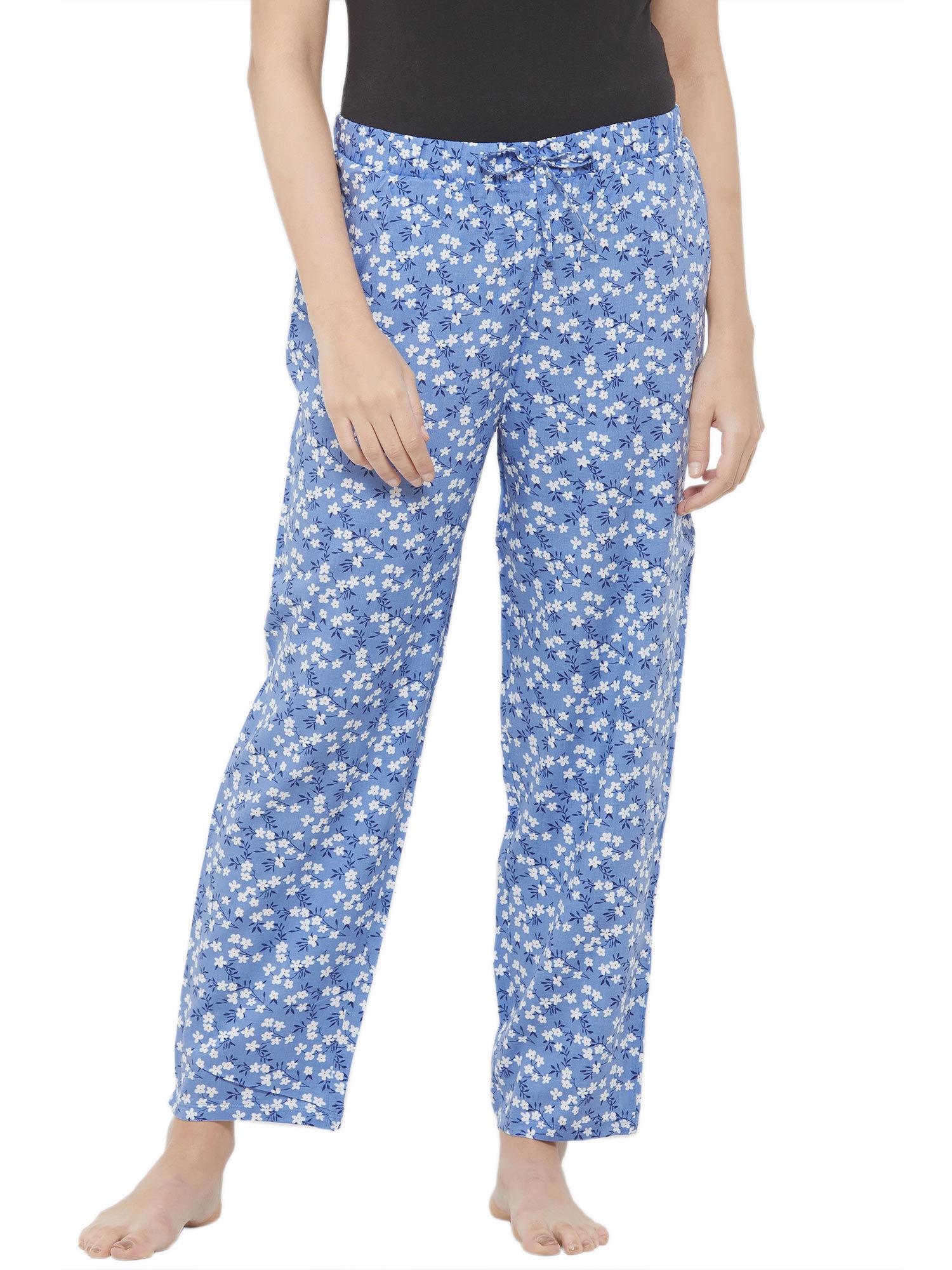 women's botanical print pyjama - blue