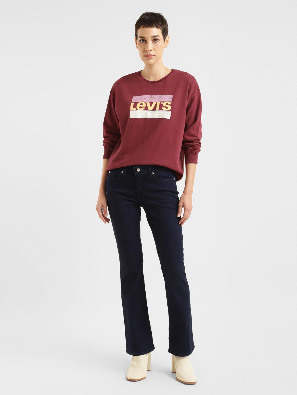 women's brand logo crew neck sweatshirt