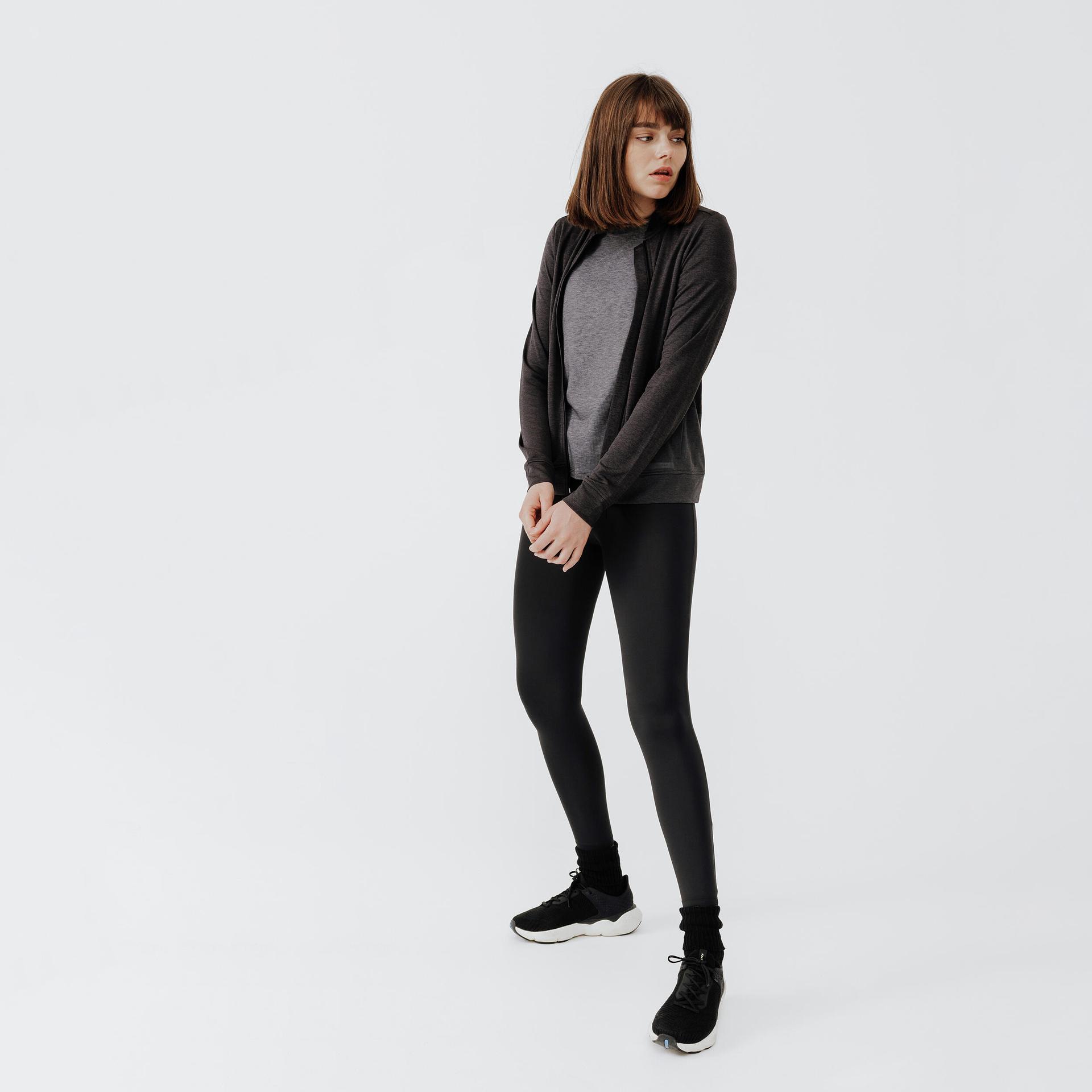 women's breathable running jacket dry - black