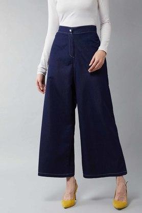 women's cannon ball flared denim pants - navy