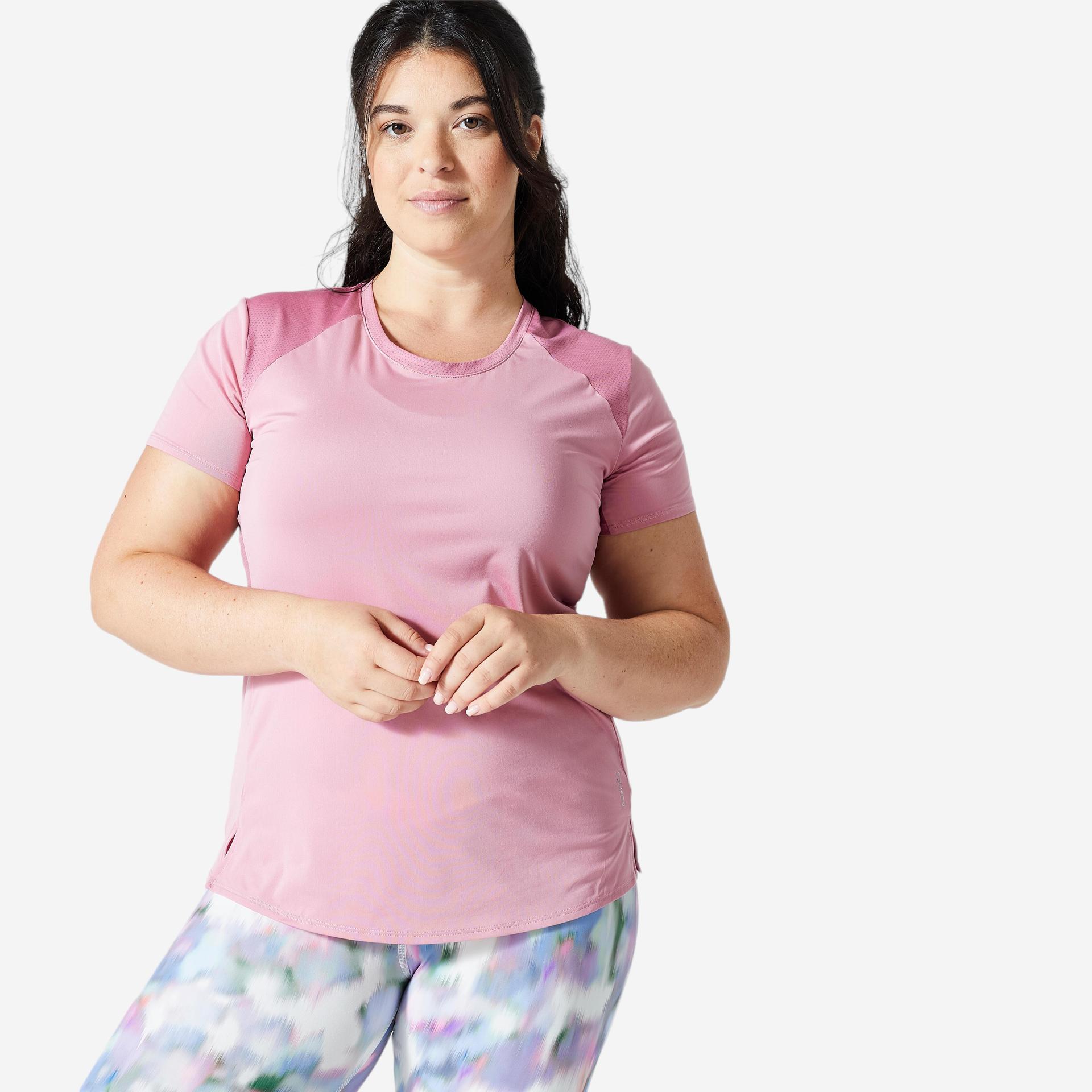 women's close-fitting fitness t-shirt - pink