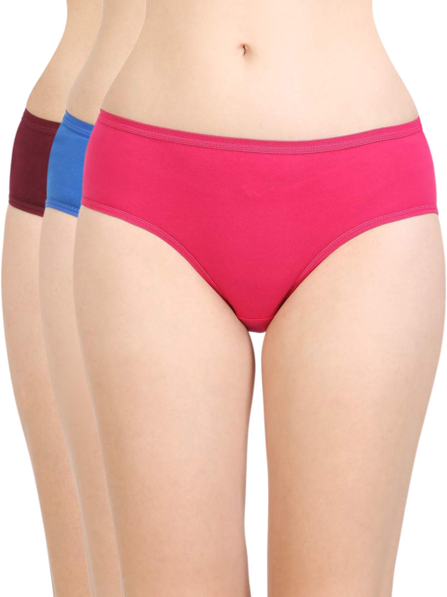 women's combed cotton assorted hipster panty (pack of 3)