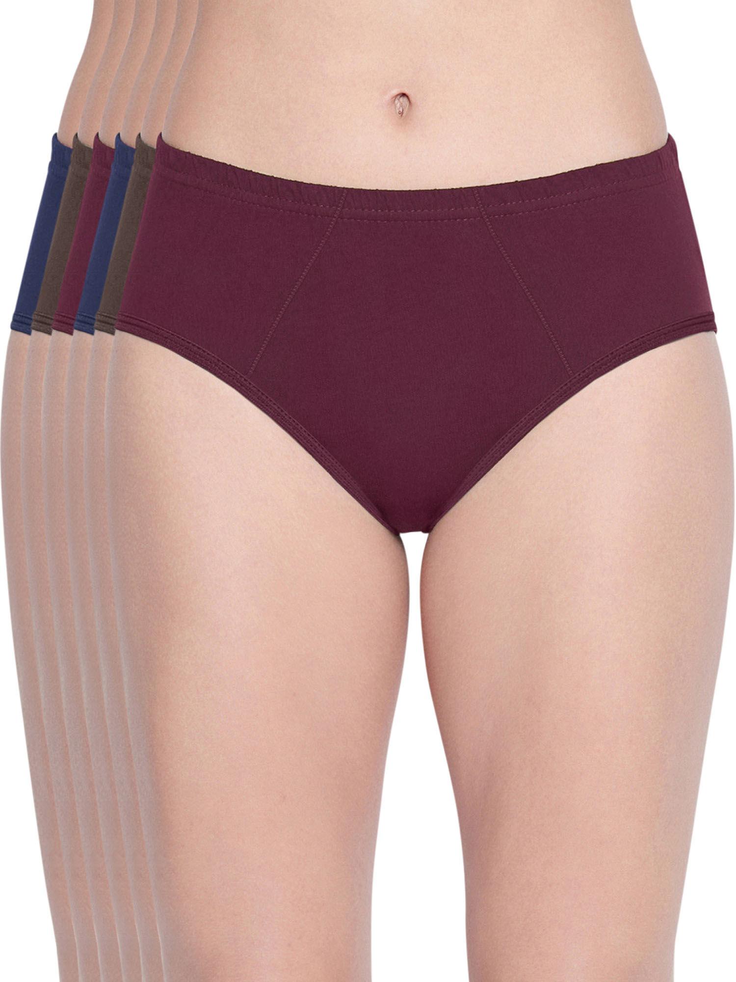 women's combed cotton assorted hipster panty (pack of 6)