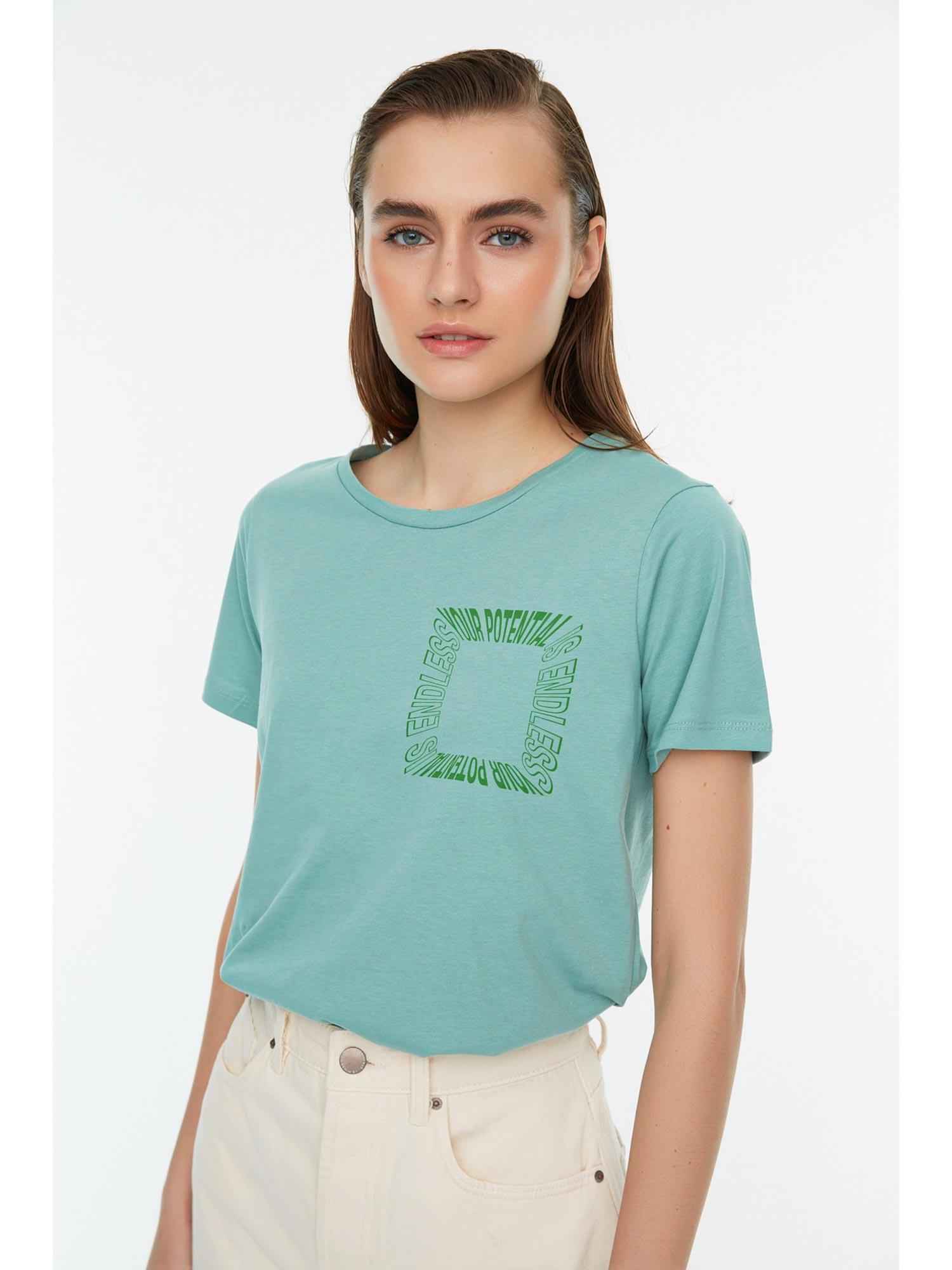 women's comfortable green t-shirts