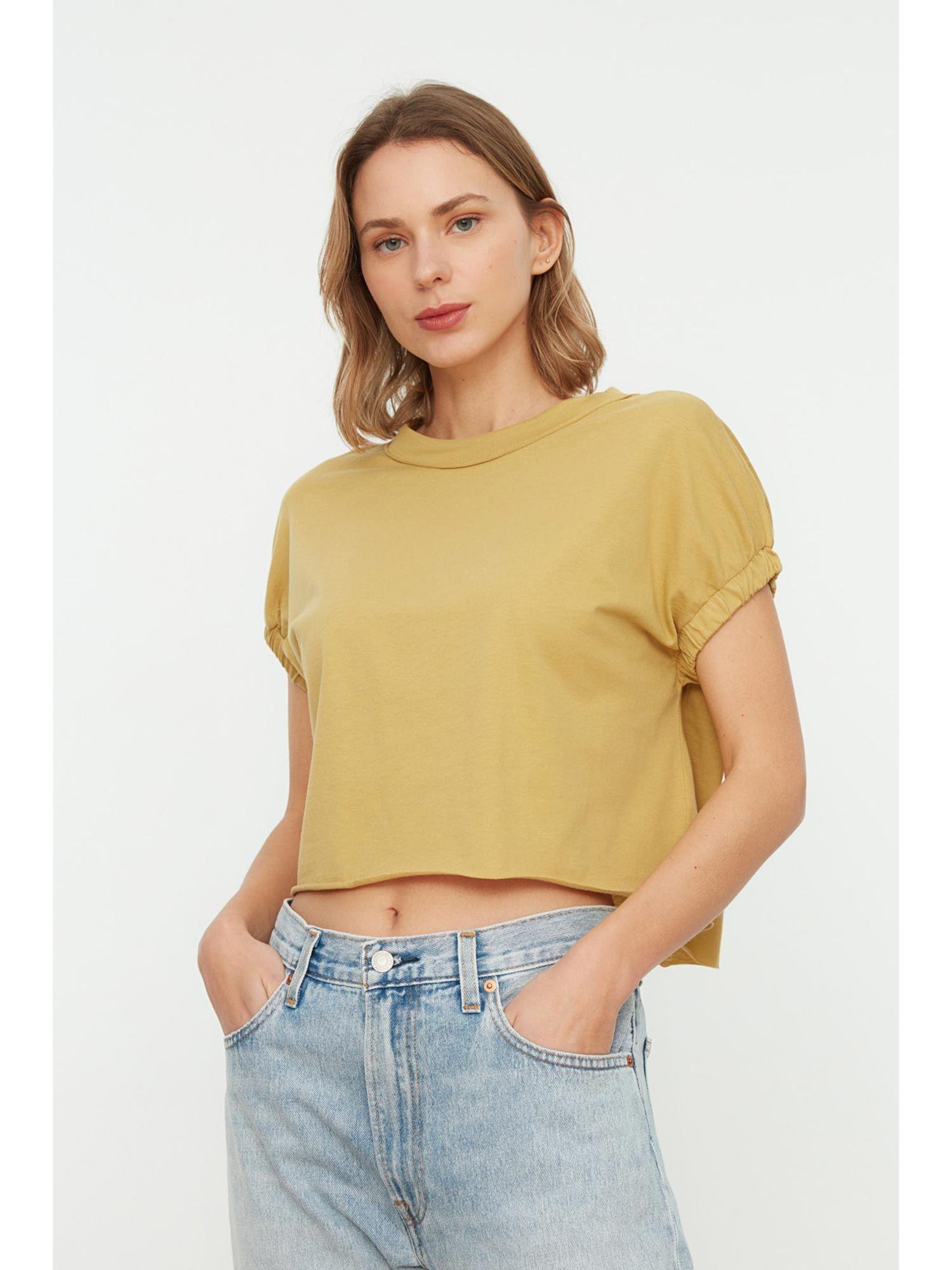 women's comfortable mustard t-shirts