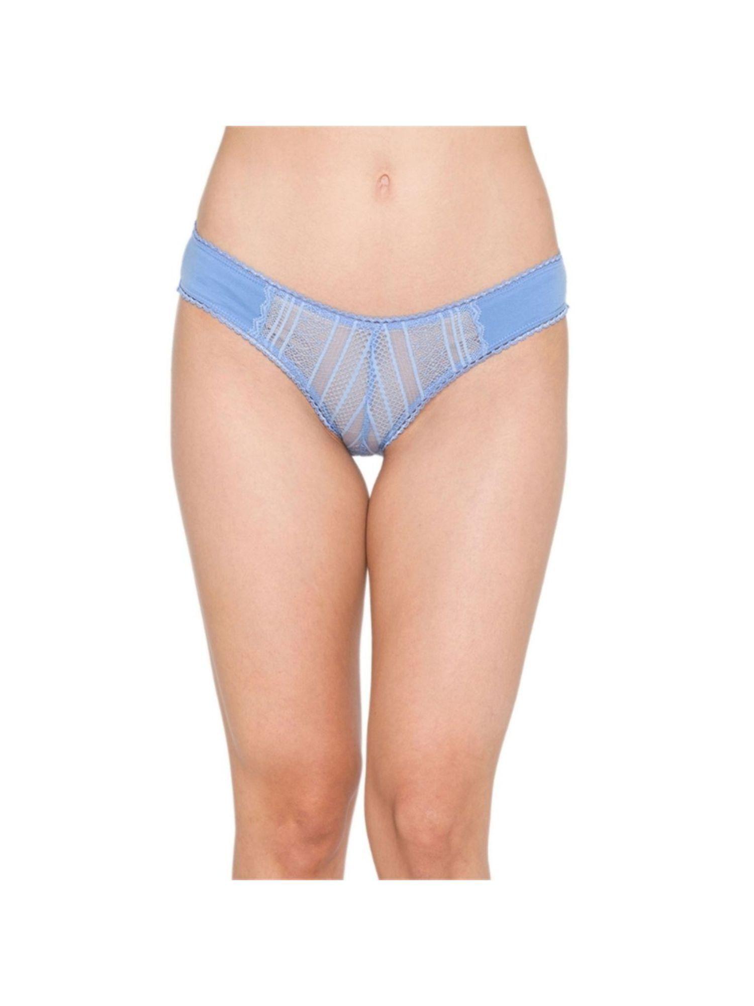 women's cotton bikini panty - blue