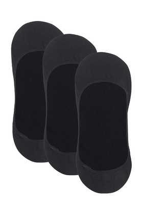 women's cotton hidden loafer invisible foot liner socks - pack of 3 - black