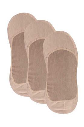 women's cotton hidden loafer invisible foot liner socks - pack of 3 - natural