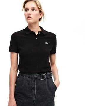 women's cotton petit pique polo t-shirt