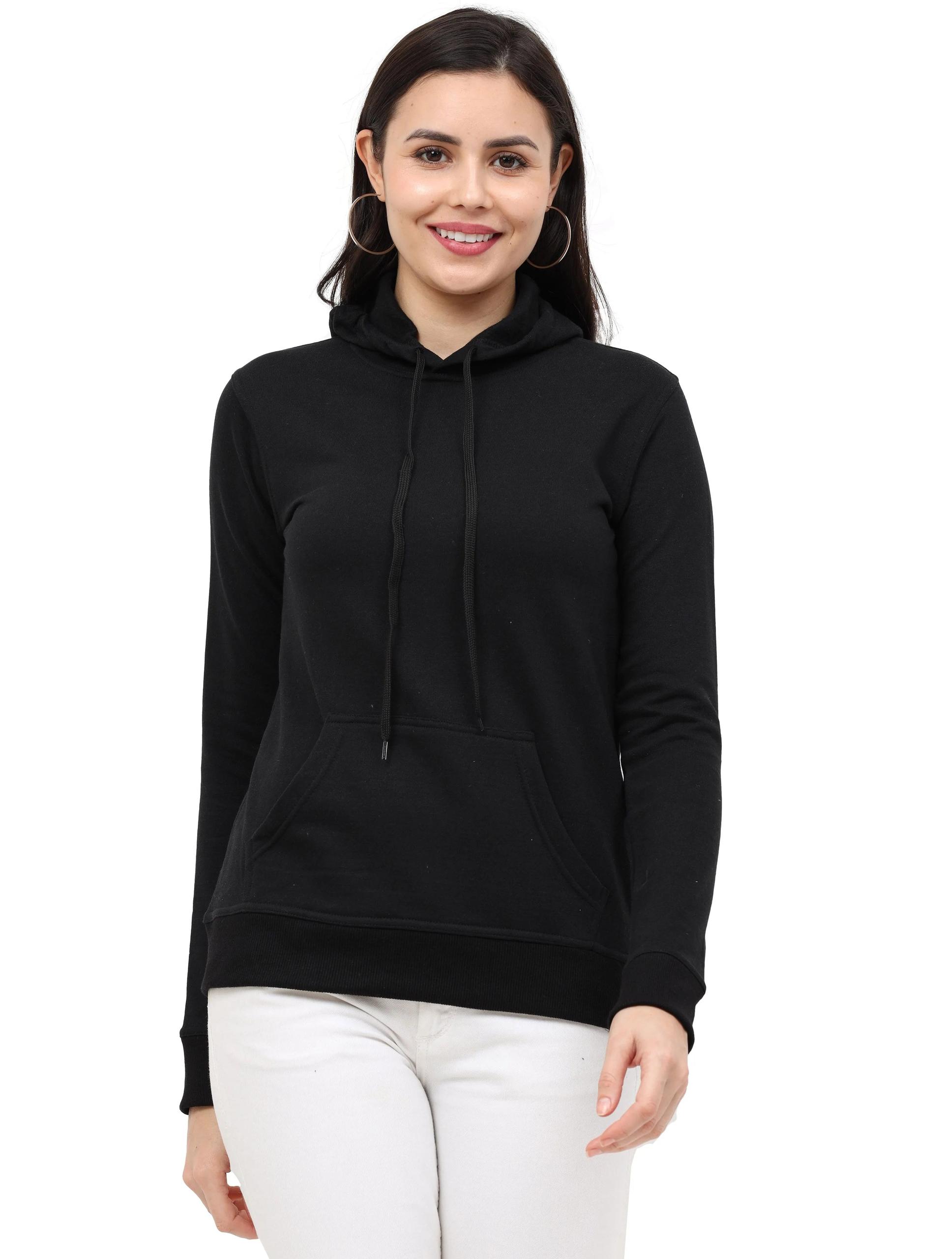 women's cotton plain sweatshirt hoodies