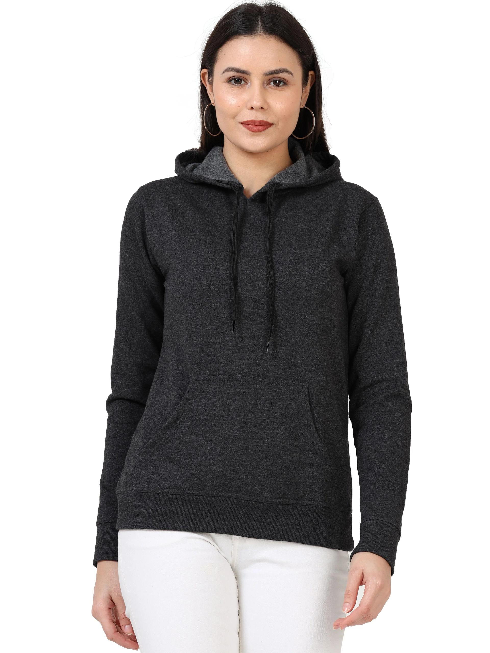 women's cotton plain sweatshirt hoodies