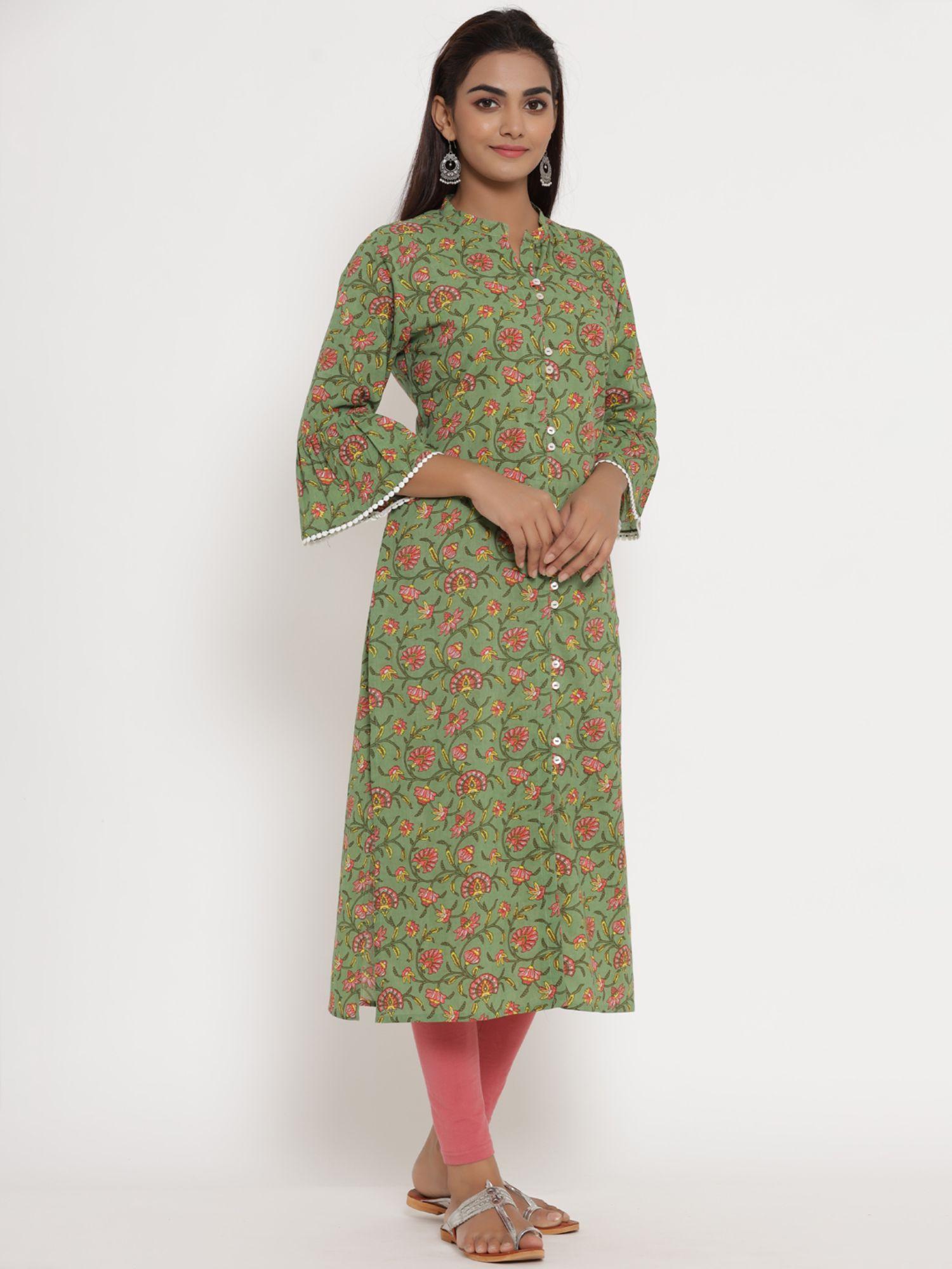 women's cotton prited straight kurta